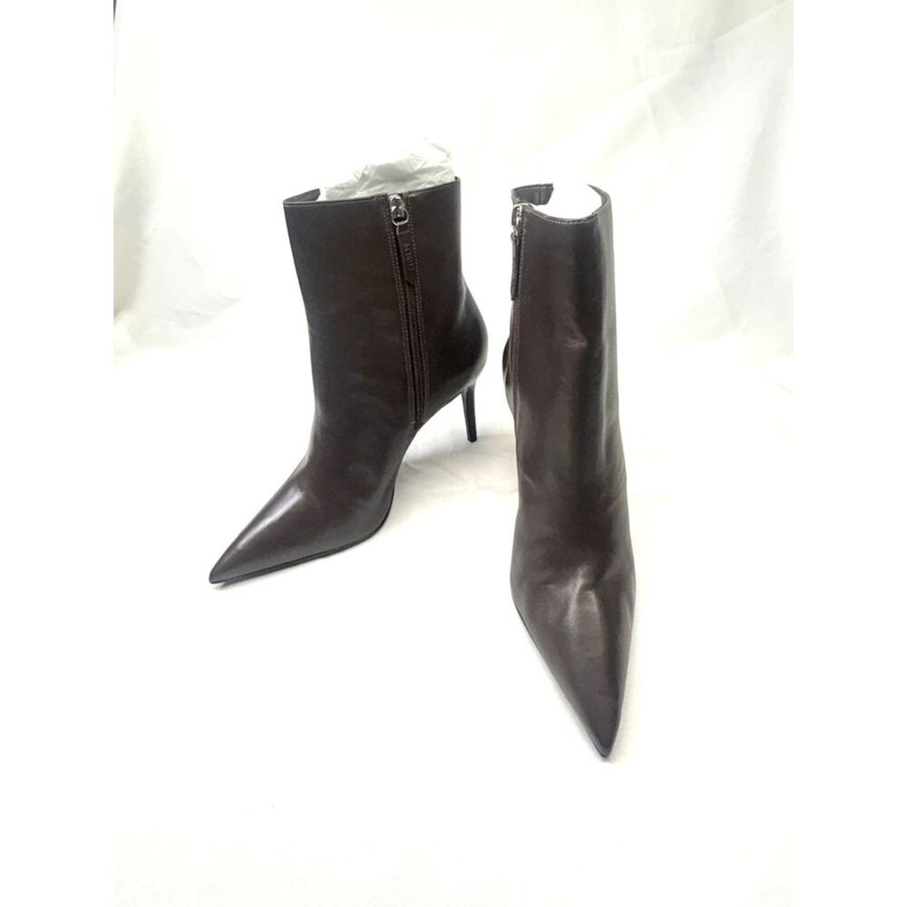 Schutz Mikki Boots Booties High Heel Stilleto zipper Ankle Chocolate Brown $228